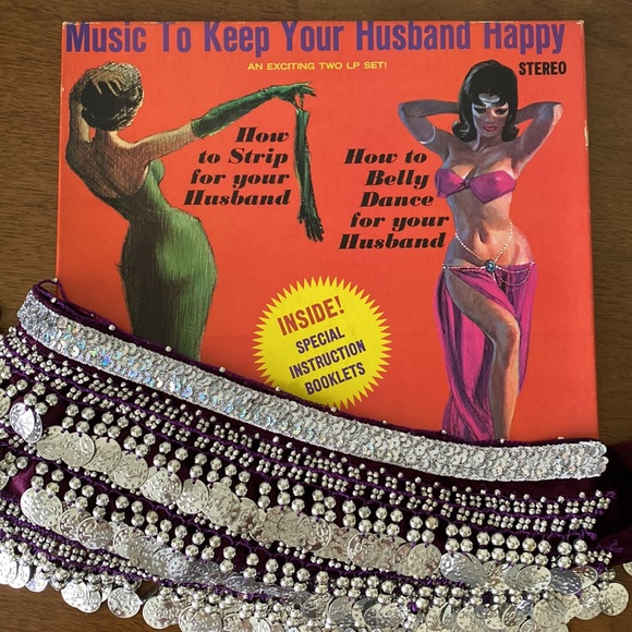 How to Strip for Your Husband Two Albums w/ Belly Dance Coin Waist Scarf Skirt.